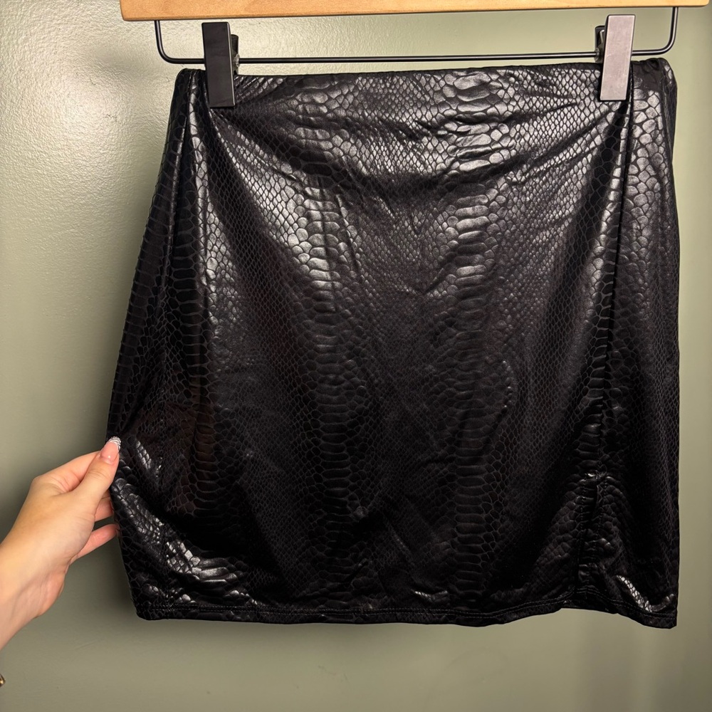 Windsor Black Faux Leather Mini Skirt